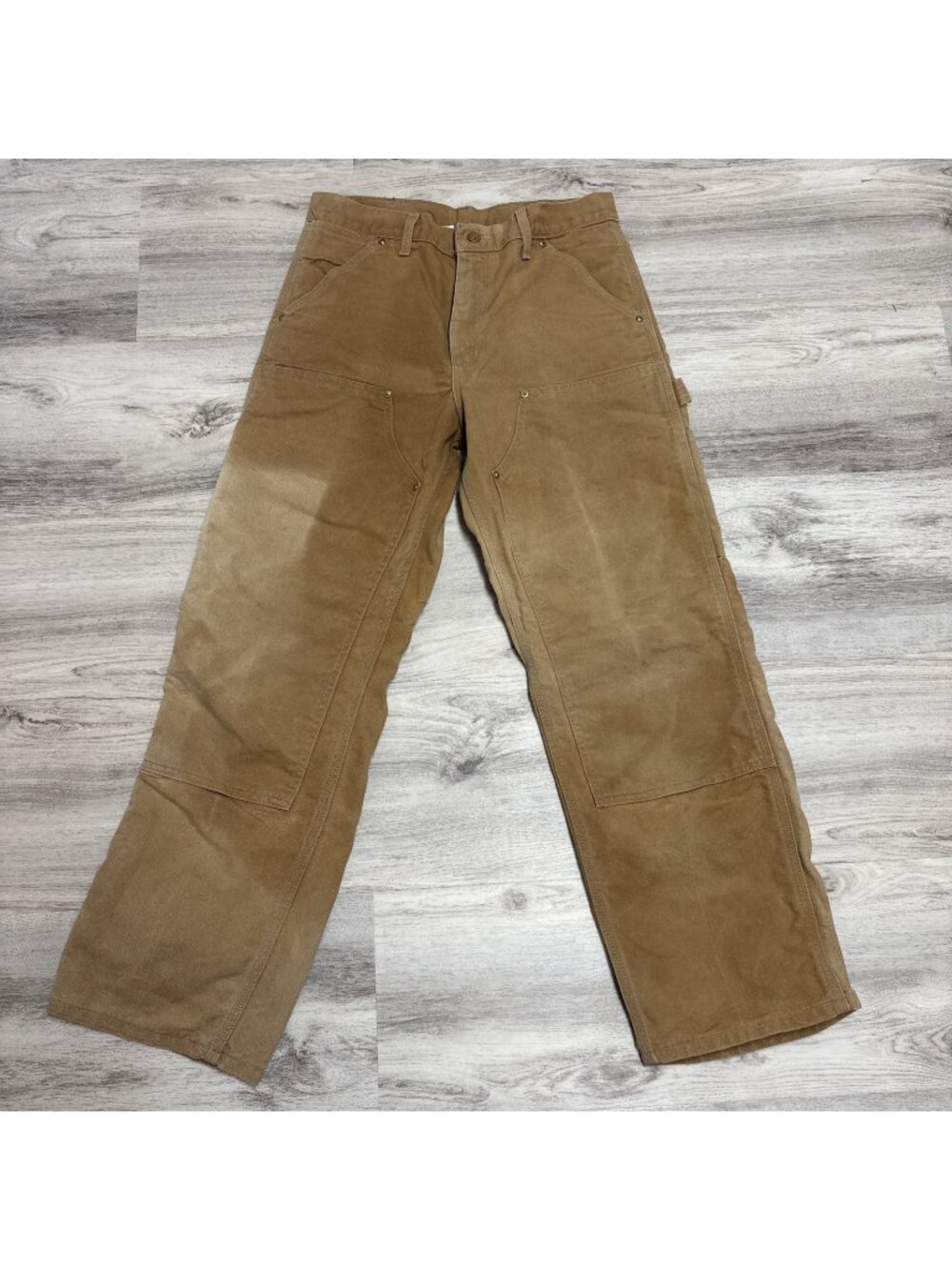 Vtg Carhartt B01 Double Knee Pants 32x30 Sun Faded BRN Duck 1998 USA Union Made